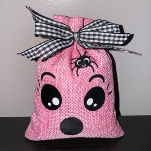 Pink Tiny Burlap Ghost Sack Halloween Decor